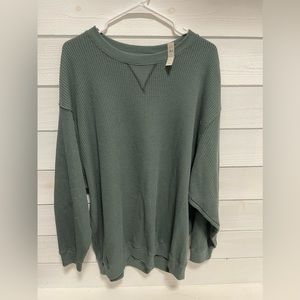 Aerie xl green waffle sweatshirt